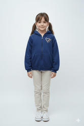 GIRLS HEART PRINT HOODIE - Smgarment's